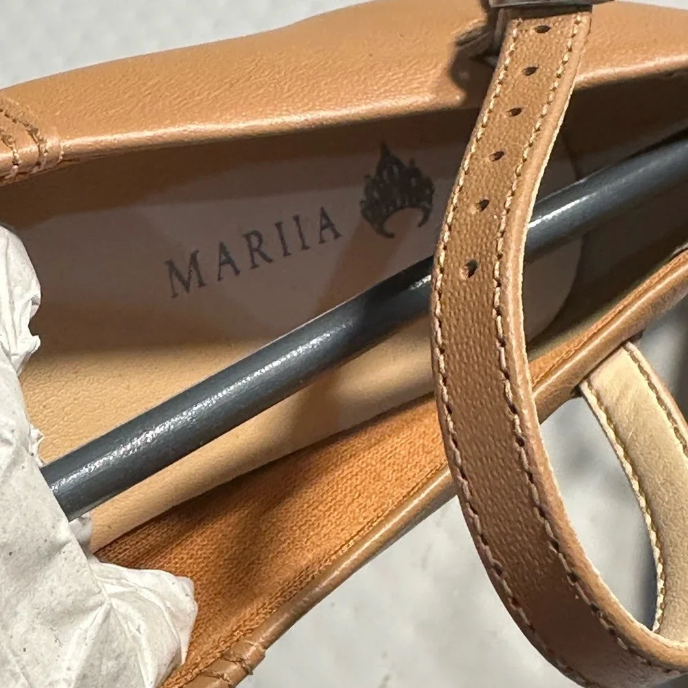 Mariia Tan Mariia Soft Leather Mary Jane Tap Shoes Size 2 Wide NEW NIB